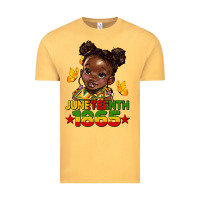 Vintage Mustard juneteenth 1865 afro girl Vintage Tee - HRA Design Shop