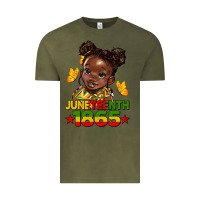 Vintage Olive juneteenth 1865 afro girl Vintage Tee - HRA Design Shop
