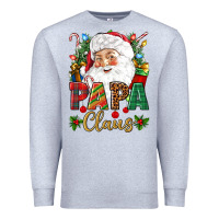 Heather Grey Papa Claus Christmas Premium Sweatshirt - NancyCooperArtShop