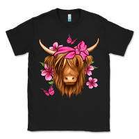 Black floral pink bandana longhaired cow Classic Tee - Jasminsmagicworld