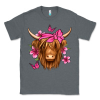 Charcoal Heather floral pink bandana longhaired cow Classic Tee - Jasminsmagicworld