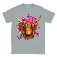 Heather Grey floral pink bandana longhaired cow Classic Tee - Jasminsmagicworld