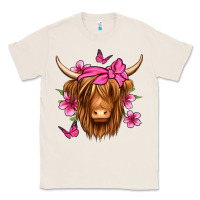 Natural floral pink bandana longhaired cow Classic Tee - Jasminsmagicworld