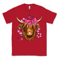Red floral pink bandana longhaired cow Classic Tee - Jasminsmagicworld
