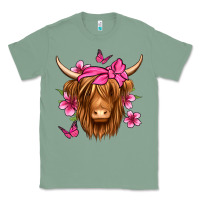Sage floral pink bandana longhaired cow Classic Tee - Jasminsmagicworld