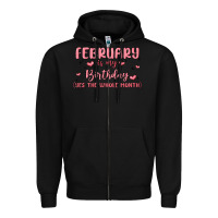Black february is my birthday yes the whole month malia Zipper Hoodie - MaliasSmallBusiness