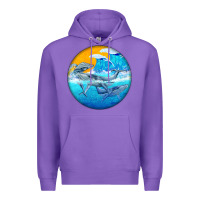 Purple humpback whale Premium Hoodie - BarkalooDesign