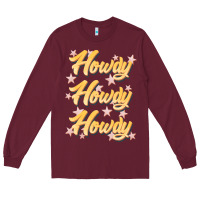 Burgundy howdy howdy howdy Long Sleeve Tee - JahusDesignShop