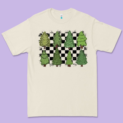 Premium Tee checkered trees