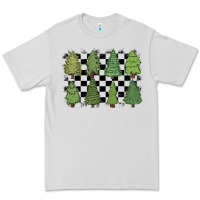 Dove Grey checkered trees Premium Tee - MaliasSmallBusiness