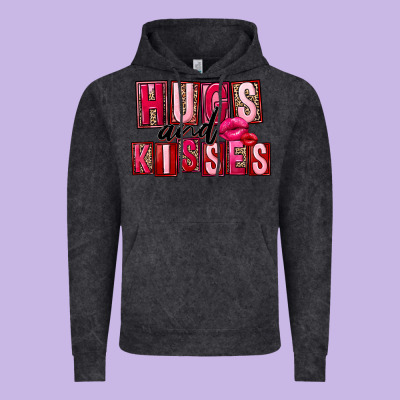 Hugs And Kisses Vintage Hoodie Designed By Fadigitalartstudio