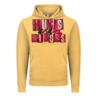 Vintage Mustard hugs and kisses Vintage Hoodie - FaDigitalArtStudio