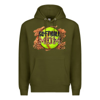 Army Green softball mom Premium Hoodie - AdoDesignShop
