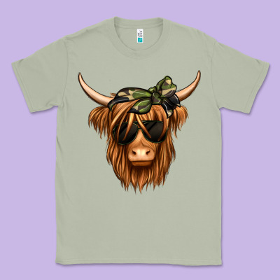 Camouflage Long Haired Cow Classic Tee Designed By Jasminsmagicworld