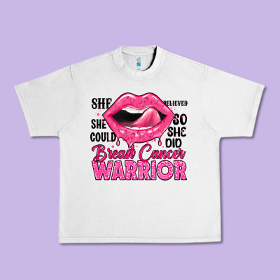 Breast Cancer Warrior Lips Urban Heavy Tee Designed By Jahusdesignshop