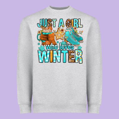 Just A Girl Who Loves Winter Heavyweight Sweatshirt Designed By Fadigitalartstudio