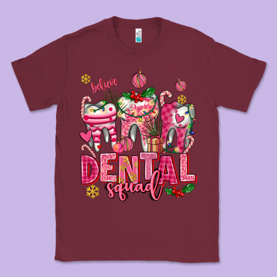 Pink Christmas Teeth Dental Squad Classic Tee Designed By Adodesignshop
