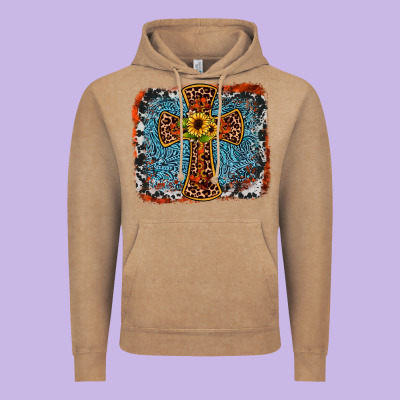 Western Cross Vintage Hoodie Designed By Jahusdesignshop