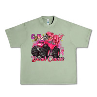 Oil Green crush breast cancer monster truck with dinosaur Urban Heavy Tee - JahusDesignShop