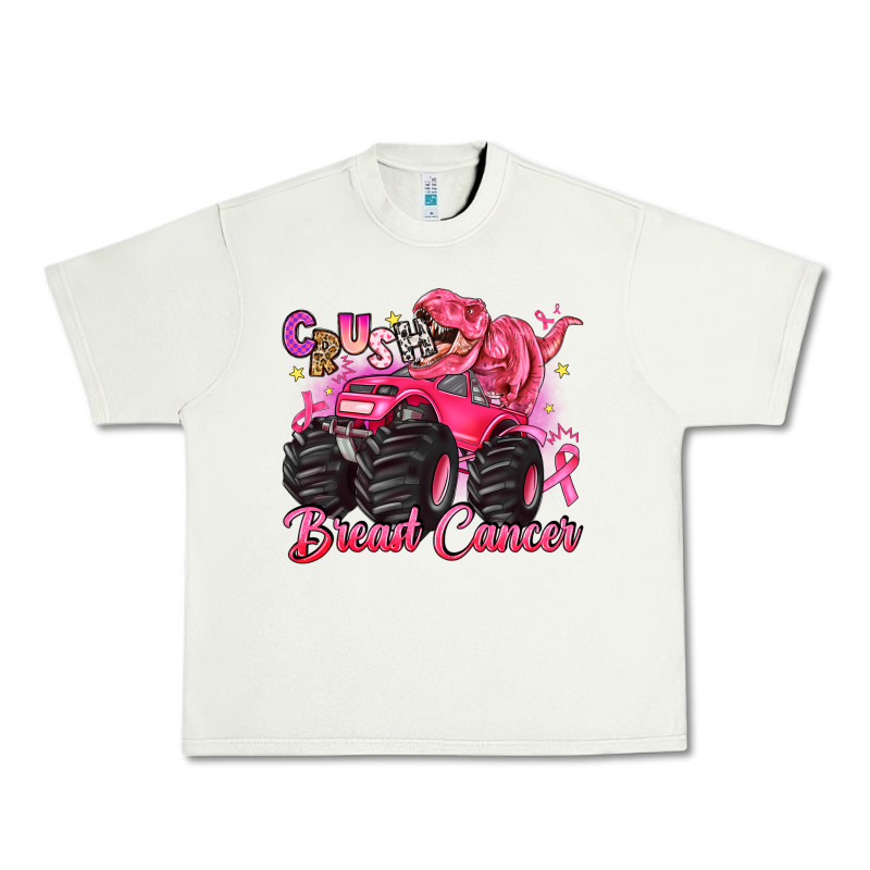 Crush Breast Cancer Monster Truck With Dinosaur Urban Heavy Tee by JahusDesignShop | Teevron