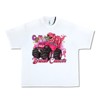 White crush breast cancer monster truck with dinosaur Urban Heavy Tee - JahusDesignShop