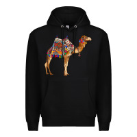 Black camel with colorful saddle Premium Hoodie - BarkalooDesign