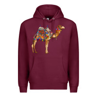 Burgundy camel with colorful saddle Premium Hoodie - BarkalooDesign