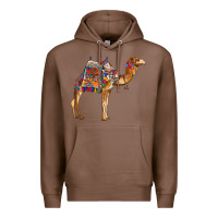 Chestnut camel with colorful saddle Premium Hoodie - BarkalooDesign