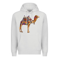 Dove Grey camel with colorful saddle Premium Hoodie - BarkalooDesign
