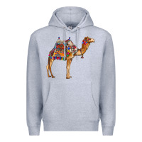 Heather Grey camel with colorful saddle Premium Hoodie - BarkalooDesign