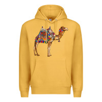 Mustard camel with colorful saddle Premium Hoodie - BarkalooDesign