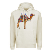 Oatmeal Heather camel with colorful saddle Premium Hoodie - BarkalooDesign