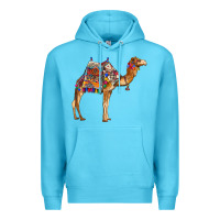 Ocean Blue camel with colorful saddle Premium Hoodie - BarkalooDesign