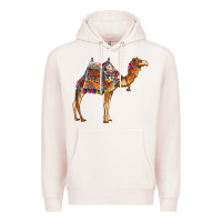 Pale Pink camel with colorful saddle Premium Hoodie - BarkalooDesign