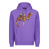 Purple camel with colorful saddle Premium Hoodie - BarkalooDesign