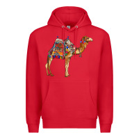 Red camel with colorful saddle Premium Hoodie - BarkalooDesign