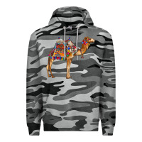 Slate Camo camel with colorful saddle Premium Hoodie - BarkalooDesign