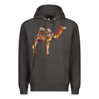 Smoke camel with colorful saddle Premium Hoodie - BarkalooDesign
