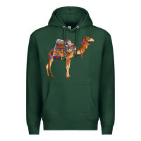 Sports Green camel with colorful saddle Premium Hoodie - BarkalooDesign
