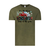 Vintage Olive It's The Most Wonderful Time Of The Year Vintage Tee - FaDigitalArtStudio