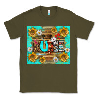 Army Green sunflower and daisy nurse tumbler Classic Tee - BundleAndBundleShop