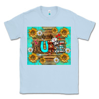 Dusty Blue sunflower and daisy nurse tumbler Classic Tee - BundleAndBundleShop