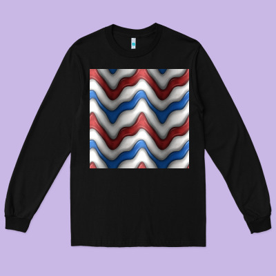 4th July Stripes Seamless Pattern Long Sleeve Tee Designed By Bundleandbundleshop