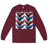 Burgundy 4th july stripes seamless pattern Long Sleeve Tee - BundleAndBundleShop