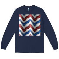 Navy 4th july stripes seamless pattern Long Sleeve Tee - BundleAndBundleShop