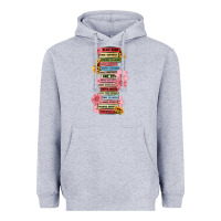 Heather Grey floral books Heavyweight Hoodie - MaliasSmallBusiness