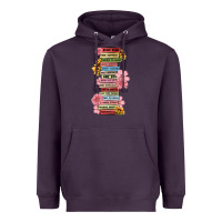 Plum floral books Heavyweight Hoodie - MaliasSmallBusiness