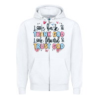 White look back and thank god look forward and trust god Zipper Hoodie - MaliasSmallBusiness