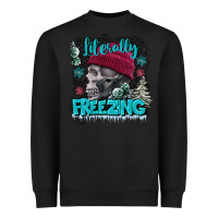 Black literally freezing skull Heavyweight Sweatshirt - FaDigitalArtStudio
