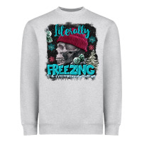 Heather Grey literally freezing skull Heavyweight Sweatshirt - FaDigitalArtStudio